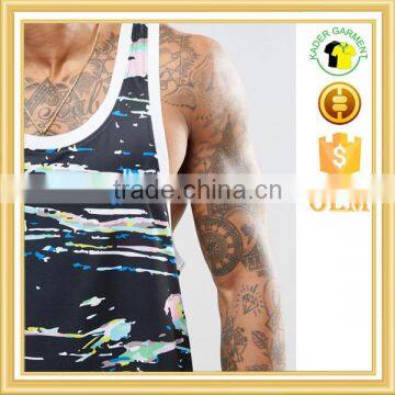 New Fashion Stringer Singlet Dry Fit Gym Tank Top With Curved Hem photo-3