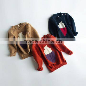 S17700A Wholesale Round Neck Long Sleeve Cotton Knit Kid Sweater photo-5