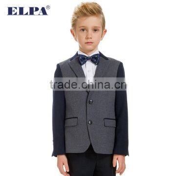 2016 fashion ELPA 100% cotton gray hot sale manufacture school uniform kids blazer