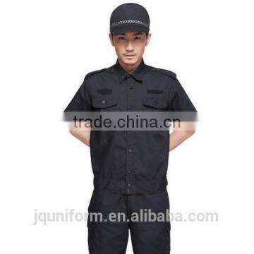 Juqian Wholesale Customized High Quality Short Sleeve 2 Piece Black Engineer Mens Security Uniforms photo-2