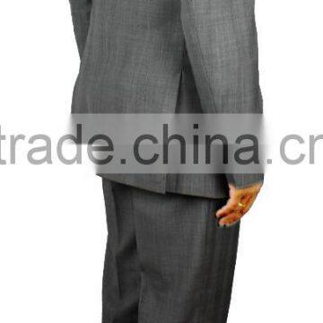 NAAMS MEN'S WOOL 2 BUTTON 2 VENT SLIM FIT SUIT JACKET FLAT FRONT PANT OVERCHECK / WINDOWPANE photo-2