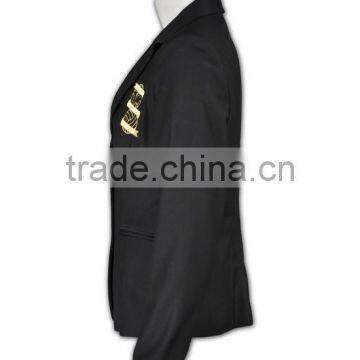 Two Button Good Quality Anti-wrinkle Customizable Womens Suit Nice Black Suits for Women photo-3