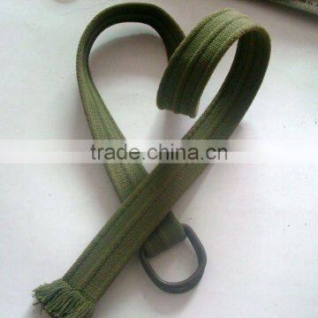 causal military green webbing belt for men