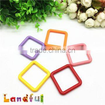 50mm EN71 Standard Square Shape Baby Toy Plastic Teething Ring photo-2