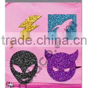 Glitter Iron on PU patches heat press patches fabric patch