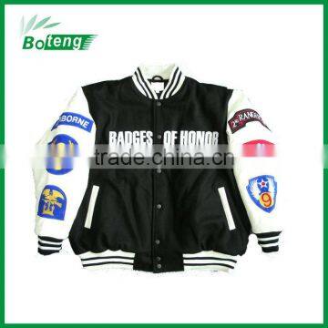 man embroidery leather jacket