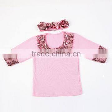 Babies Autumn Sequin Clothes Wholesale Price Made In China With Headband