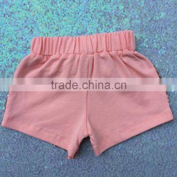 Champagne Pink PEACH Sparkle Sequin SHORTS Girls Birthday Outfit Rose Gold Infant Toddler Baby Girl Short photo-3
