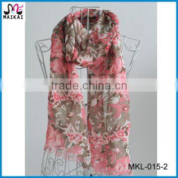 Japan hot selling lady's fashion floral printing neck scarf