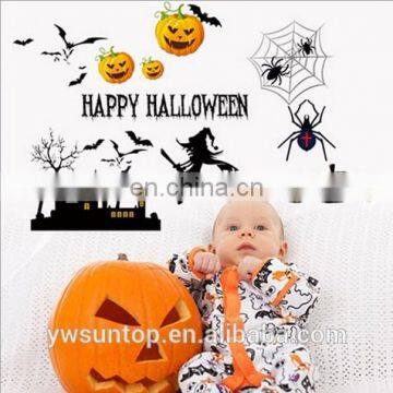 Happy Halloween Castle Pumpkin Bat Window/Wall Sticker Halloween Decoration Home Decoration