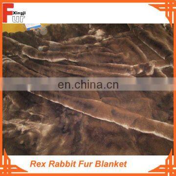 Chocolate Brown Rex Rabbit Fur Blanket