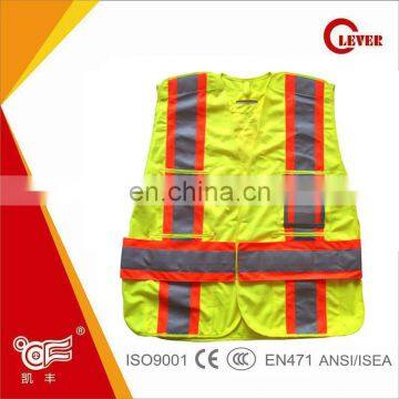 Easy Wearing Children Gold Polyester Fashion Safety Vests With Magic tape