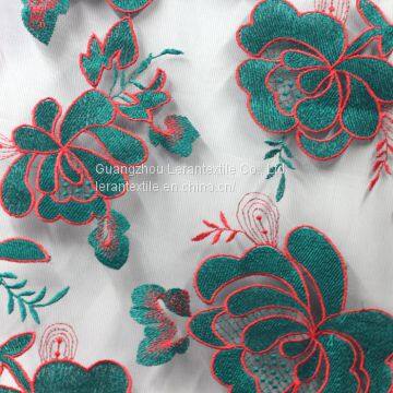 China Manufacture India Flower Mesh Net Embroidered Lace Fabric for Garment photo-2