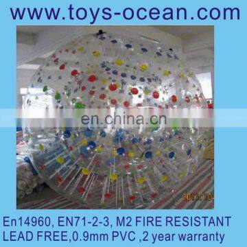 Fashion and quality young pvc inflatable human size roller balls