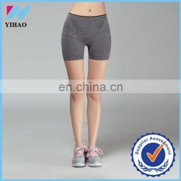 Yihao burnout ladies sport shorts plain blank Mid waist yoga wear short running shorts leggings