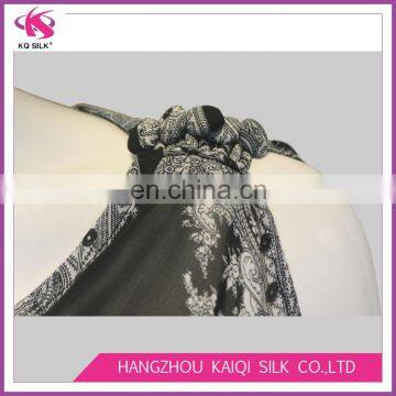 2017 Hot Sale Ladies' Fashion Silk Imitation Polyester Bordered Printed Casual Wear Sleeveless Mini Dress photo-4