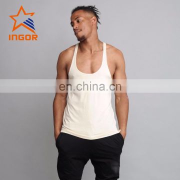 2016 China supplier polyester tank fabric men's fashion gym wear vest top