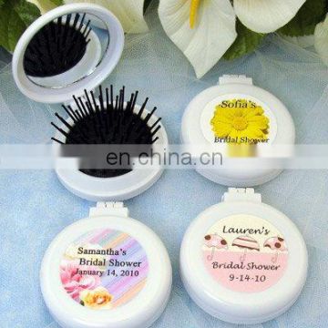 Personalized Bridal Shower Brush/Mirror Compact Favors