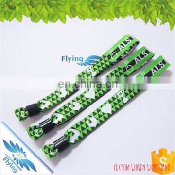 Single Custom Woven Fabric Wristbands for All Kinds Event, Wedding Fair/Christmas/Music Festival