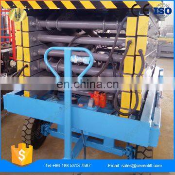 SevenLift Hydraulic Foot Pump Scissor Lift Table Elevator With Wheels photo-5