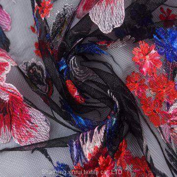 Pakistani Black Tulle Lace 3d Sarees Border Embroidery Designs Fabric photo-2