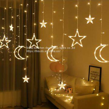 High Quality Outdoor Indoor Moon& Star Curtain Icicle String Lights Wholesale photo-4