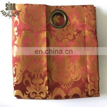 Wholesale red polyester glorious jacquard curtain fabric