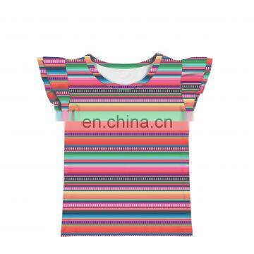 Serape Pearl Sleeve Shirt Baby Girls Top Design Girl Summer Shirt