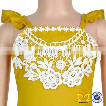 Trendy Newborn Baby Romper Yellow Plain Lace Flutter Sleeve Design Clothes Baby Girl Romper photo-2