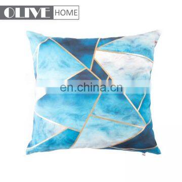 2018 New Design Geometric Figure Gold Stamping Marble Printed Cushion Cover For Spring photo-2