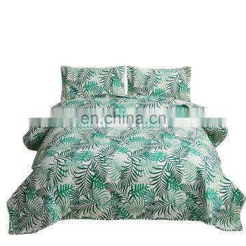 Tropical Jungle Plant Ultrasonic Quilt Sets Summer Quilt Wholesale Cheap Lightweight Bedspreads