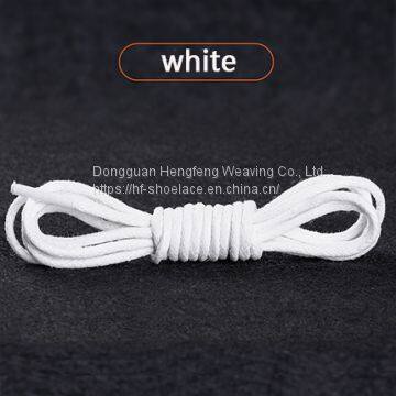 Premium Shoe Laces Cotton Thin Dress Black Leather Waxed Custom Round Shoelaces photo-4
