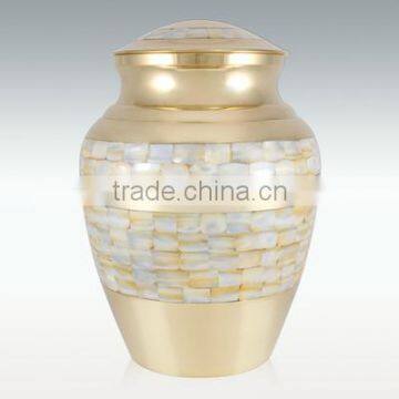 Mother Of Pearls Brass Adult Cremation Urn