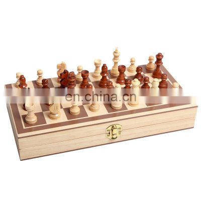 Hot  selling wooden home folding chess adult puzzle chess indoor entertainment board games