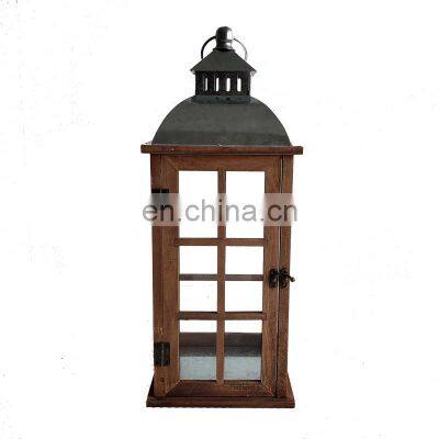 Antique Moroccan Lanterns Vintage Beautiful Candle Holder Wooden Lantern With Galvanized Top