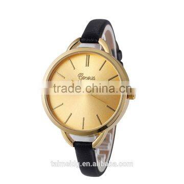 Small size strap band geneva lady leather watch wrist watch