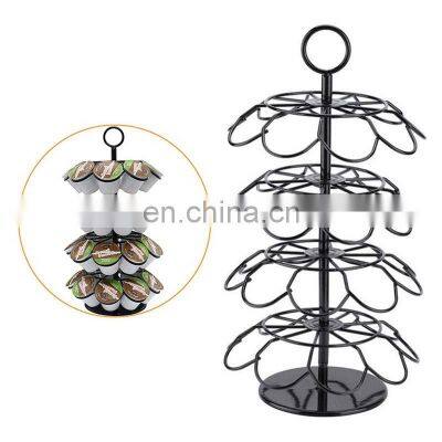 Customer Oriented Classic Desktop Metal Stand Pod Rotating Coffee Capsule Holder
