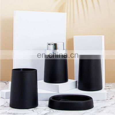 High Quality 4-Pieces Matte Black Plastic Bathroom Accessories photo-2
