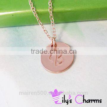 latest model hot sale fashion disc initial necklace for 2015