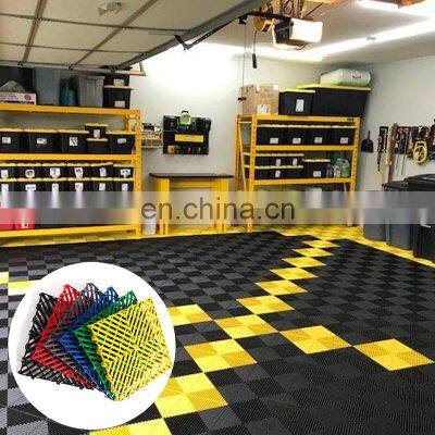 CH Supplier Direct Sales Flexible Plastic Floating Elastic Easy To Clean Non-Toxic Vented 40*40*4cm Garage Floor Tiles