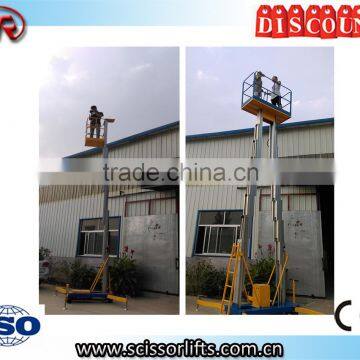 hydraulic aluminum mast lift double masts man lift