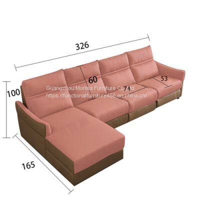 Multifunctional Sofa Modern Minimalist Nordic Living Room Combination Leather Electric Sofa photo-3
