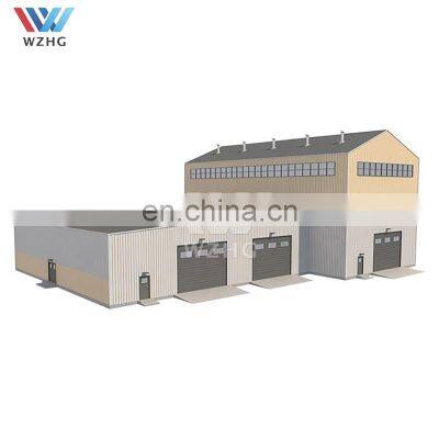 Quick build prefab metal industrial building frame factory hangar workshop steel structure