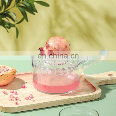 New Arrival Heavy Duty Upgraded Citrus Orange Plastic Transparent Manual Juicer Squeezer Lemon