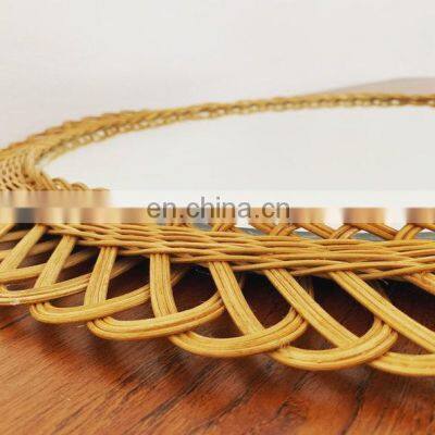 Mid Century Modern Wicker Mirror Rattan Mirror Wall Decor