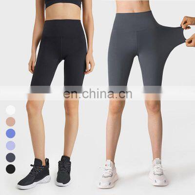 Free Size Workout Pants Breathable Butt Lifting Biker Sports Fitness Yoga Shorts Tights High Waist Yoga Half Leggings For Women