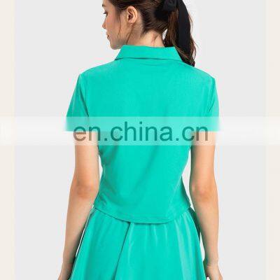 Plus Size Cool Fabric Quick Dry Polo Shirt And 2-In-1 Mini Skirt Golf Tennis Sports Suit Set Outdoor Fitness Clothes Yoga Outfit photo-2