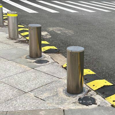 UPARK Anti-crash Battery Model Smart Rising Bollard Campus Entrance Stainless Steel Automated Lifting Column Bollard