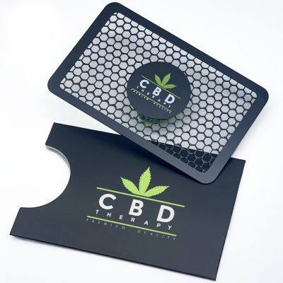 Custom personalized smoking weed herb tobacco crush metal grinder cards with sleeves