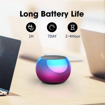 Colorful Wireless Speakers 3D Mini Electroplating Round Steel Cannon Blue Tooth Speaker Radio Support U Disk Subwoofer photo-3